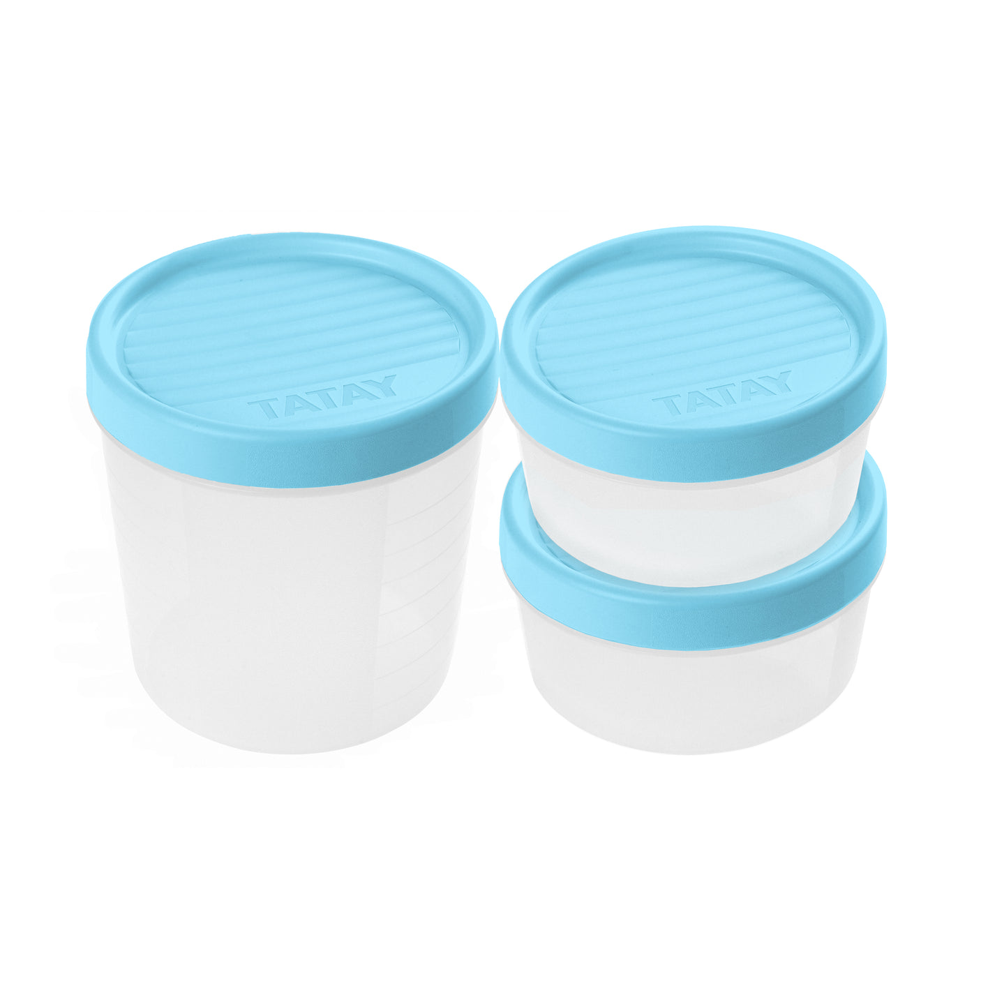 Air Tight Plastic Jars Blue Set of 3