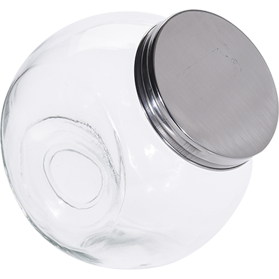 Storage Jar Glass With Metal Lid