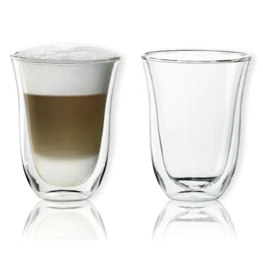 Delonghi 2 Latte Macchiato Double Wall Glasses 220ml - DLSC312