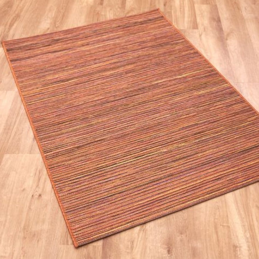 Brighton Flatweave Orange Stripped Rug 