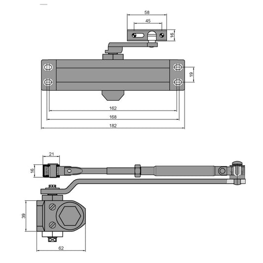 EuroArt Overhead Door Closer EN3