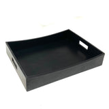 Faux Leather Serving Tray Black Snake (Set of 2)