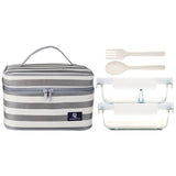 Glass 2 Piece Lunch Box Set with Grey Bag