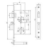 Euro Art Din Quality Mortise Lock 45MM Backset