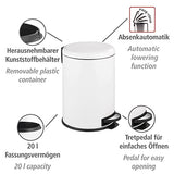 Pedal Bin Leman Easy Close 20L White