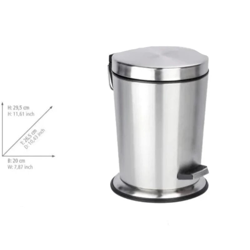 Stainless Steel Pedal Bin Easy Close 5L Conic