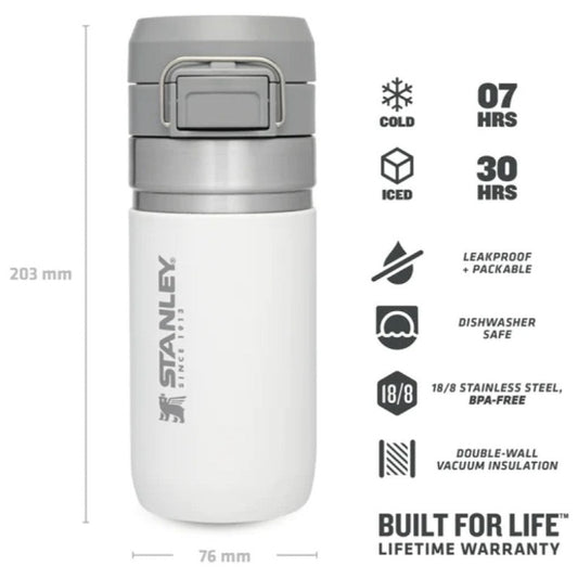 Stanley Quick Flip Water Bottle 0.47L White