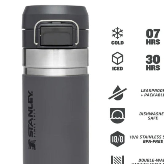 Quick Flip Water Bottle 0.47L Charcoal