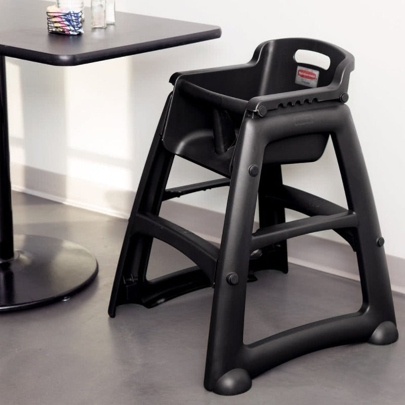 Black Sturdy Chair Restaurant High Chair Without Wheels
