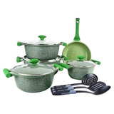 Essential 12 Pieces Cookware Set Green