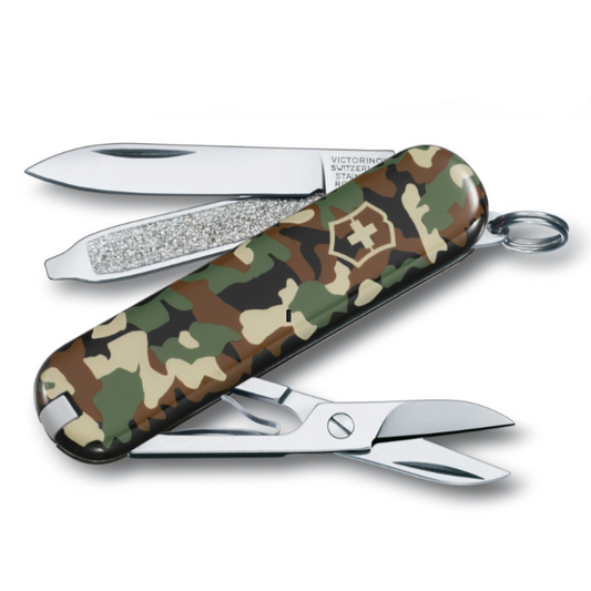 Small Pocket Knife With Scissors & Screwdriver Camo