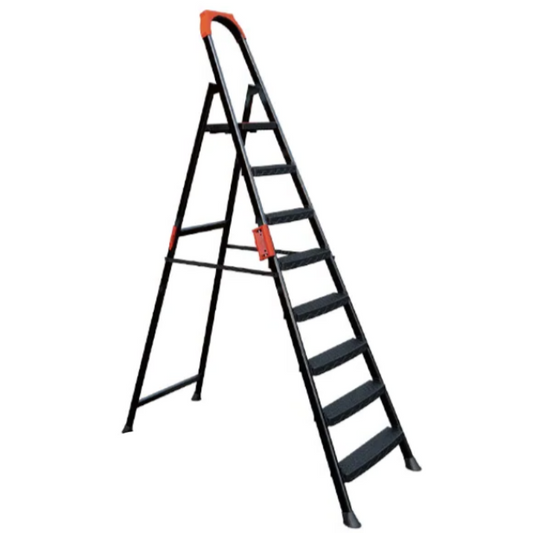 Metal Step Ladder 8 Steps Black