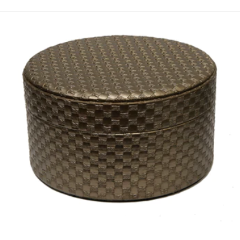 Round Faux Leather Storage Box/Organiser
