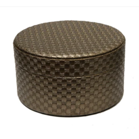 Round Faux Leather Storage Box/Organiser