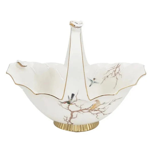 Serving Bowl With Handle Bird