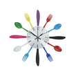 Metal Wall Clock With Cutlery Design