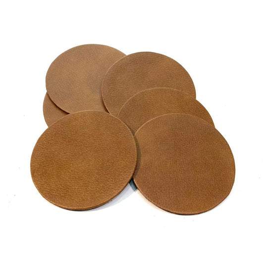Faux Leather Coaster Mat Set (6 Pieces)