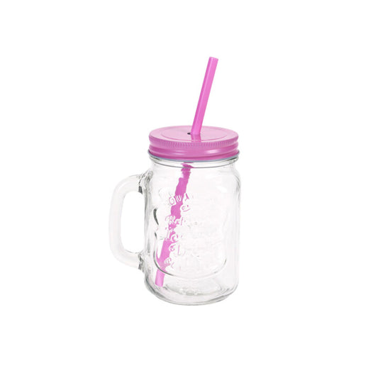 Drinking Glass Set With Straws
