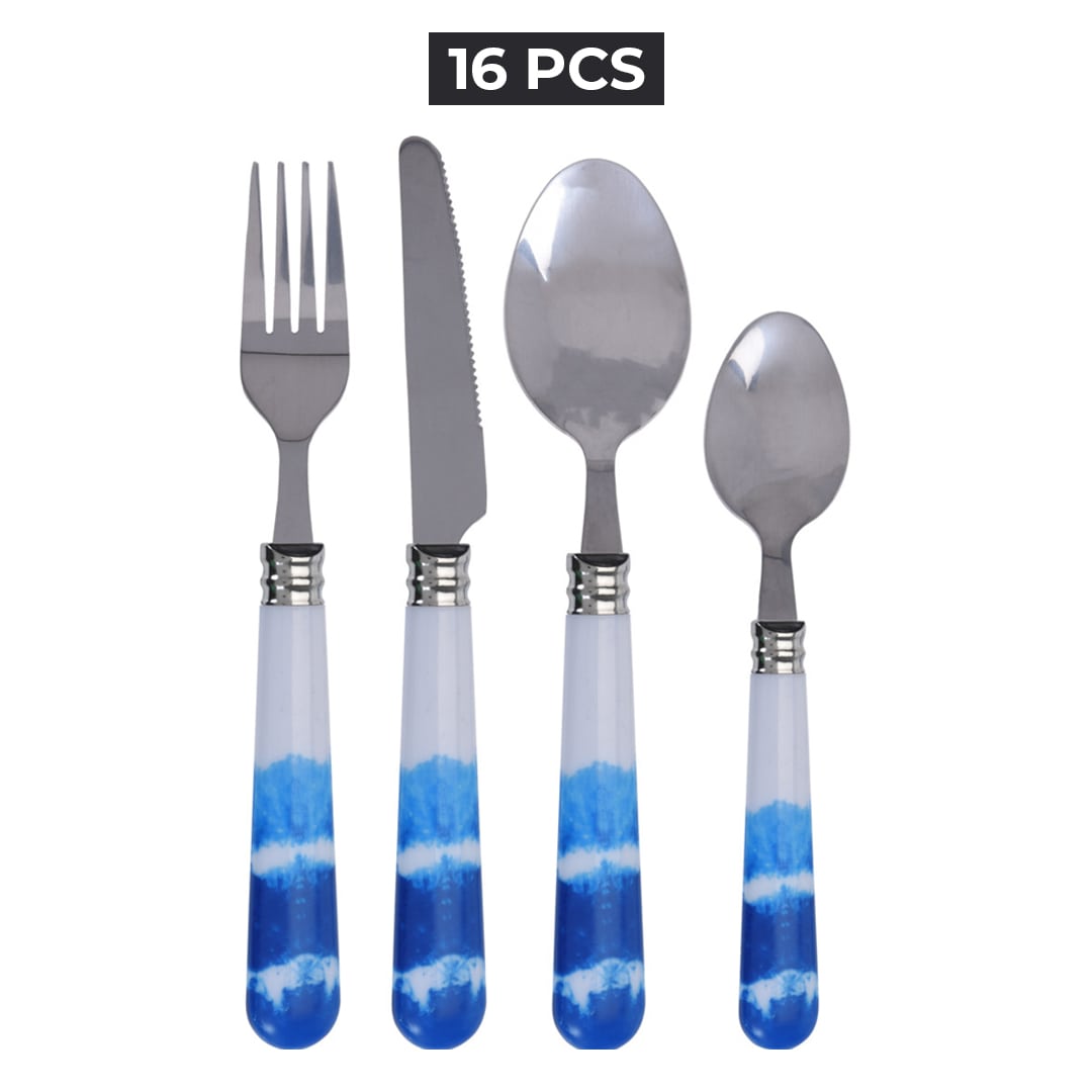 Cutlery Set (Pack of 16) Indigo Blue