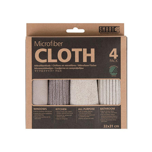 Cleaning Cloth Pack of 4 Grey/Beige