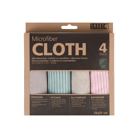 Cleaning Cloth Pack of 4 Pink/Turquoise