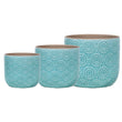 Oceanic Floral Space (Set of 3 Ceramic Vases)