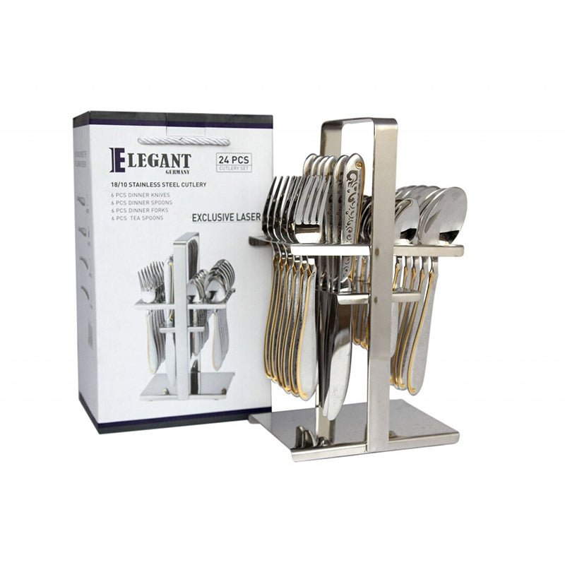Lazer Cutlery Set (Pack of 24 Pieces)