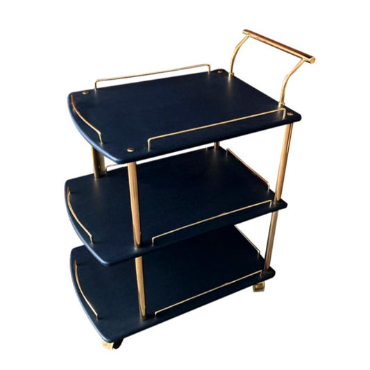 Euro Gold Kitchen Tea Trolley Black Charcoal