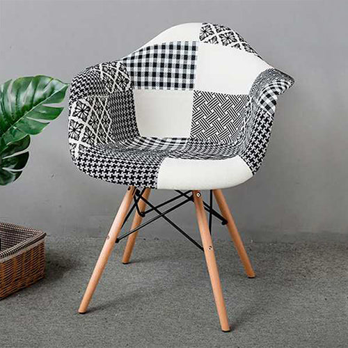 Dining & Room Chair With Arms Black & White
