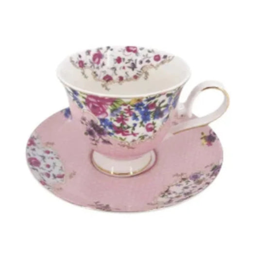 Cup & Saucer Set Pink Elegance (6pcs Set)