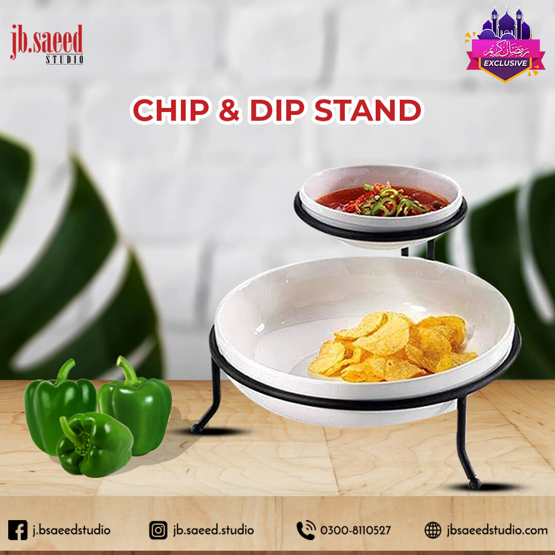 Wire Chip & dip Stand with Bowls