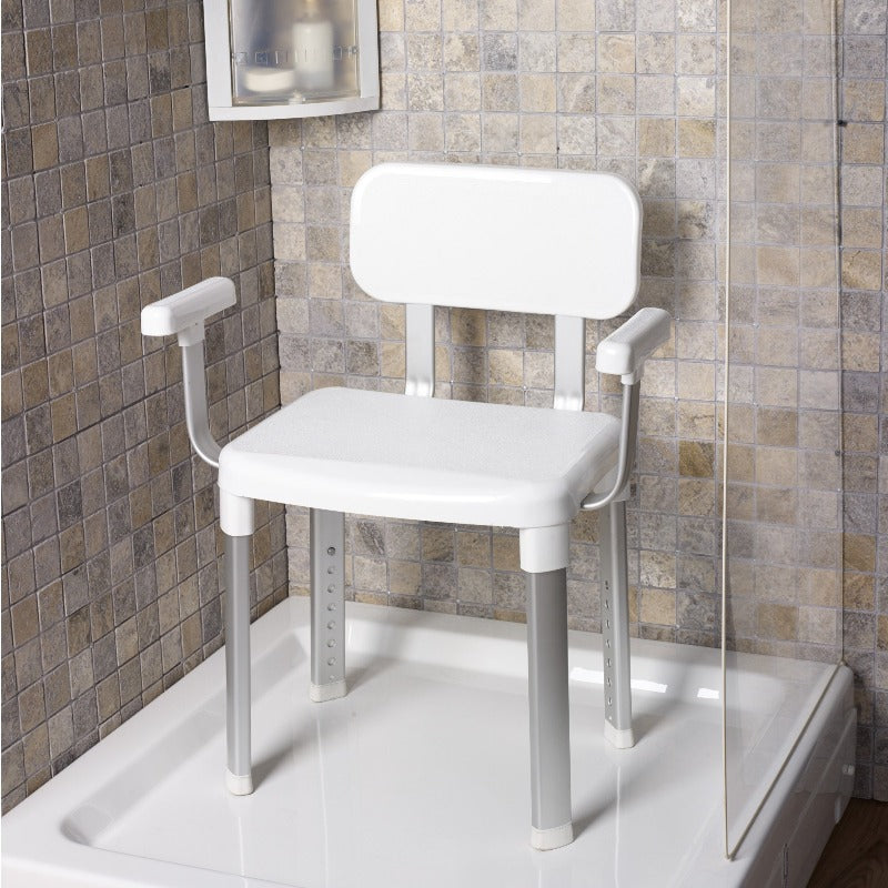 Bathroom Chair with Back & Arm Support