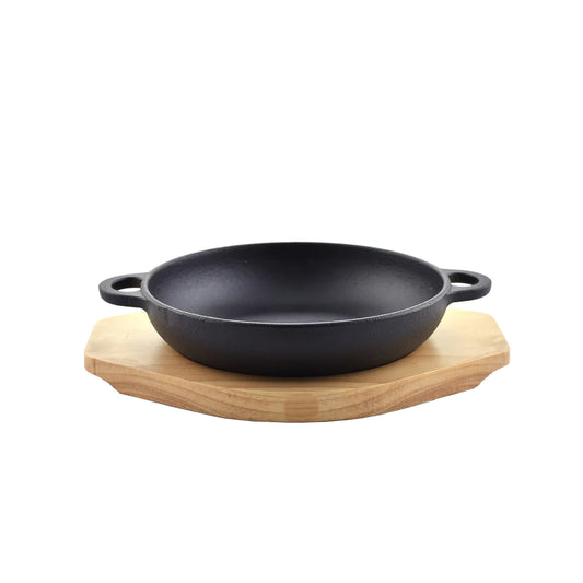 Cast Iron Dish Round Small with wooden base