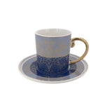 Cup Saucer Set Blue Elegance 6pcs