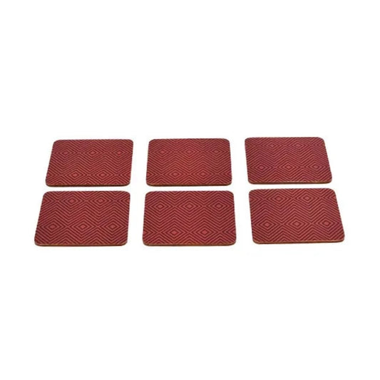 Coaster Set 6pcs Red