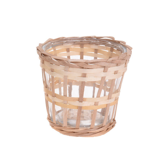Flower Pot Glass With Wood