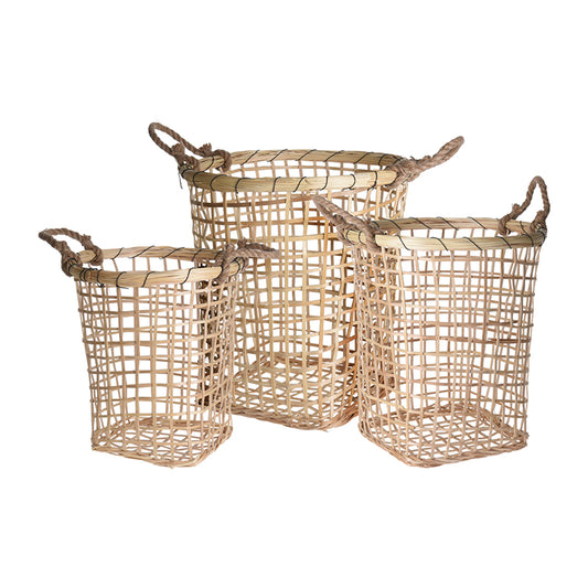 Basket With Handles Set (Pack of 3)