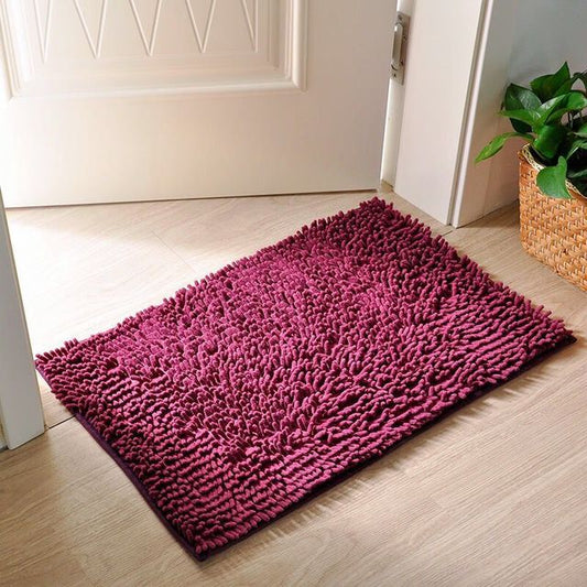 Bath Mat Chenille, Raspberry Red