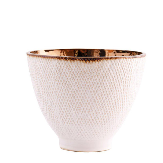 Flower Pot (Copper Inside White Outside) PLF-013