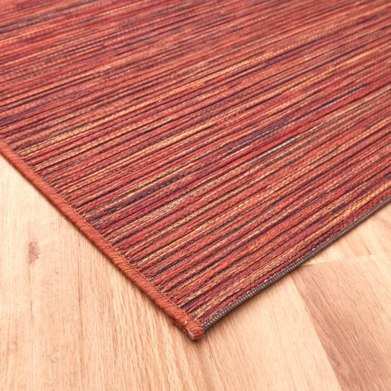 Brighton Flatwoven Red Stripped Rug