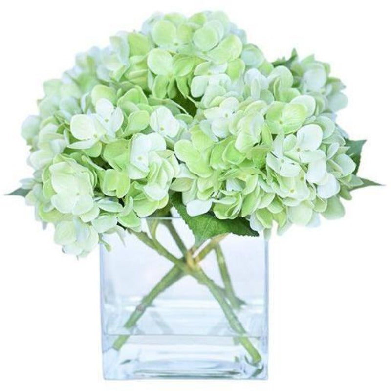 Hydrangea in Glass Vase Large