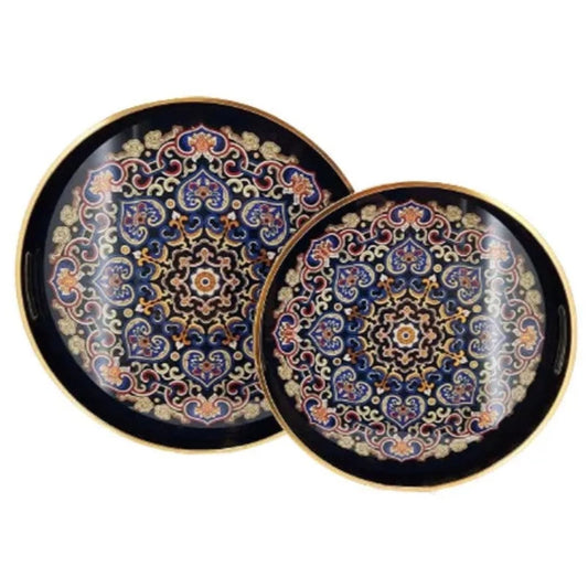 Round Serving Tray Multi (Set of 2)