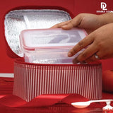2 Piece Lunch Box Set with Bag Red