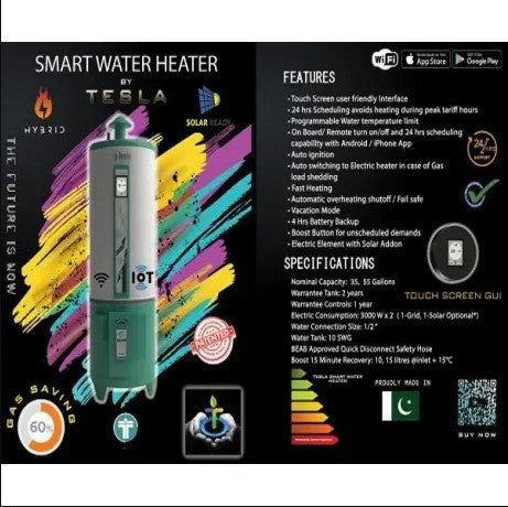 Smart Hybrid Water Geyser (Gas & Electric)