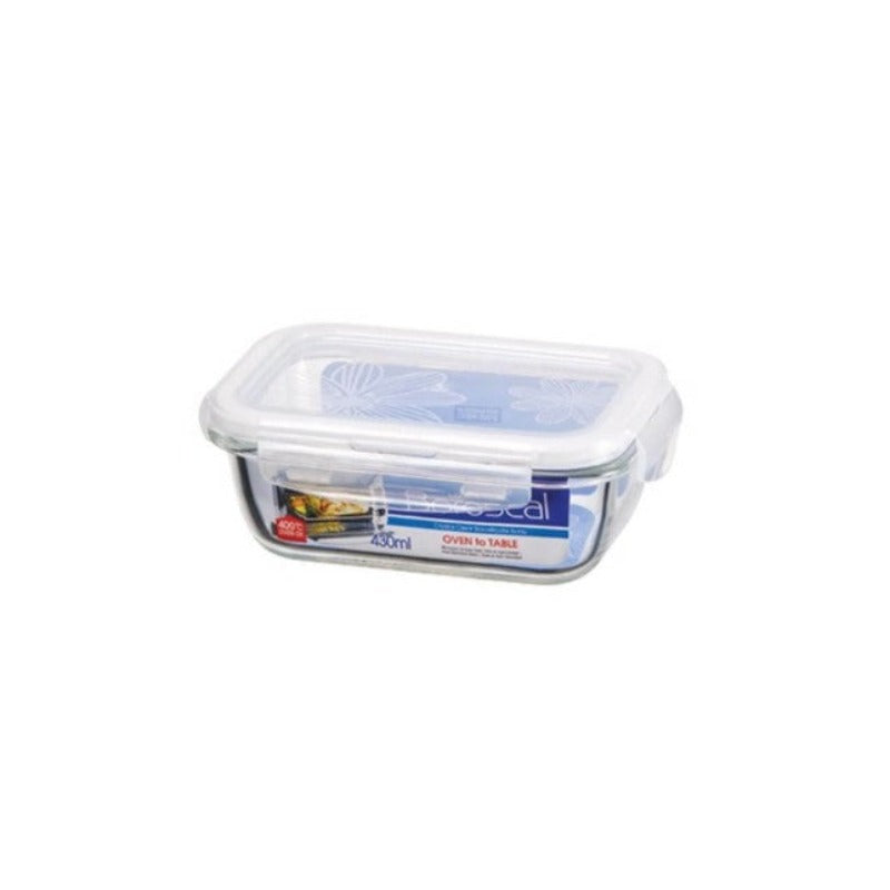 Heat Resistant Glass Container Clear Rectangular 430Ml