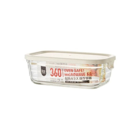 Glass Easy Seal Rectangular 360ml White