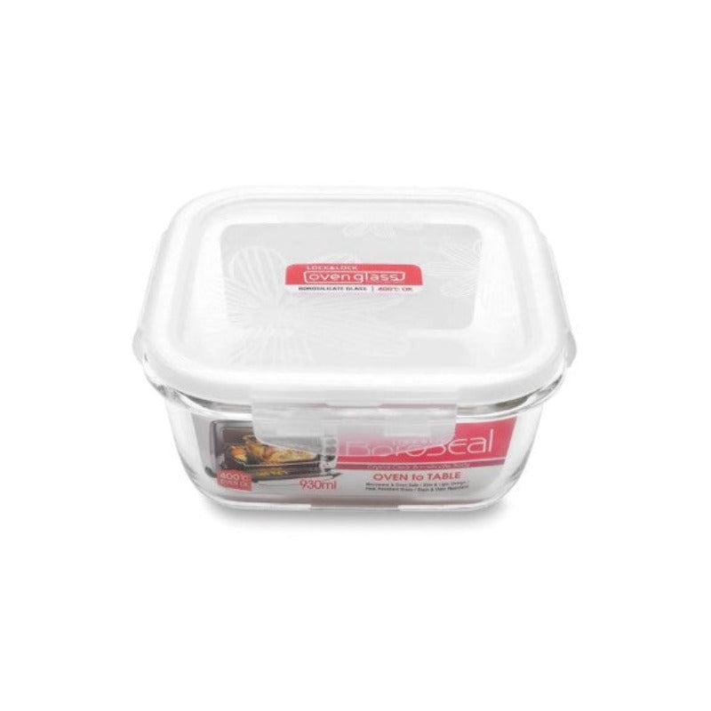 Oven Glass Clear Square 930Ml