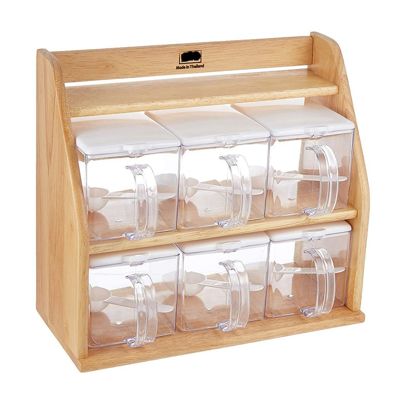 Stocker Set with Wooden Stand - 6 Pieces