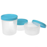 Air Tight Plastic Jars Blue Set of 3