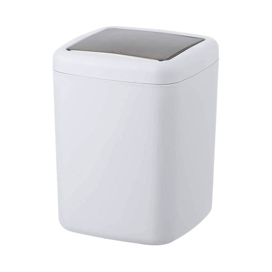 Barcelona White Swing Cover Bathroom Waste Bin 3 Ltr